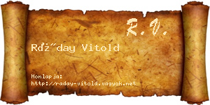 Ráday Vitold névjegykártya